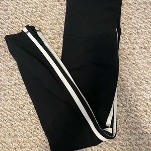 Black leggings with White Accent stripes